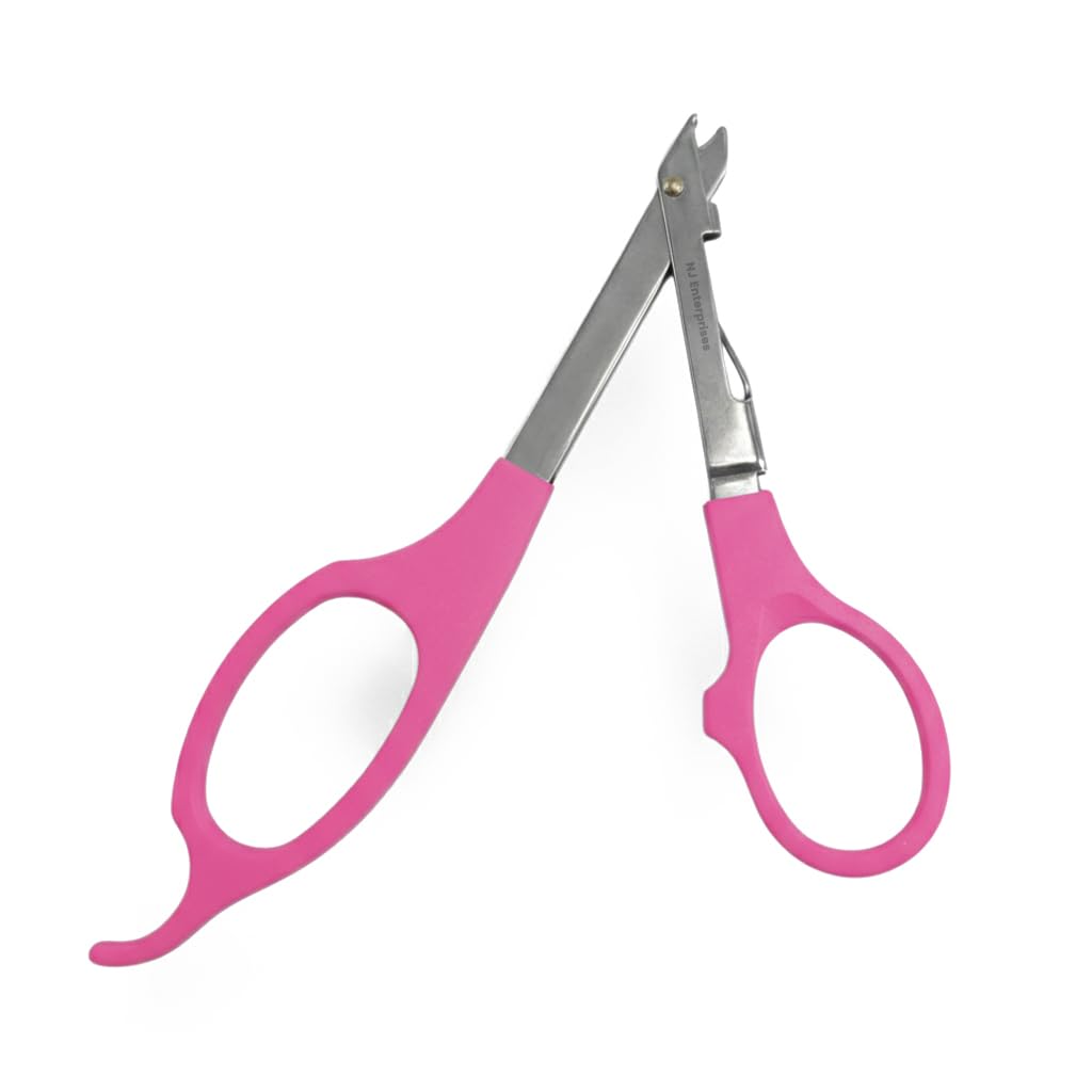NJ Enterprises® Plastic Skin Staple Remover with Free Stainless Steel Staple Remover – Easy Grip Handle, Wound Care Tool for Clinic, Hospital & Home Use (Pink)