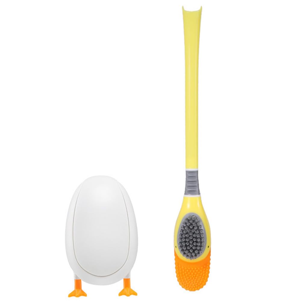 Diving Duck Toilet Brush, Creative Silicone Toilet Brush with Storage Base Long Handled Toilets Brushes for Bathroom