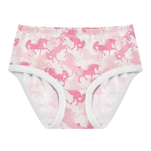 Girls' Underwear Pink Unicorns Cotton Stretch Comfort Toddler Panties