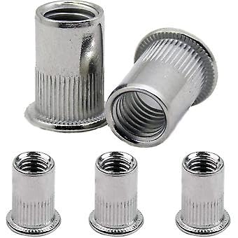 Blind Rivet Nut Insert Nutsert Carbon Steel Imported Export Quality | Flat Head Threaded Rivet Nut Furniture for Elevators Automobiles Switches (100, M10)-image-2