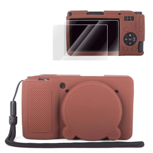 Étui Ricoh GR IV en silicone marron pour photo de rue et voyage