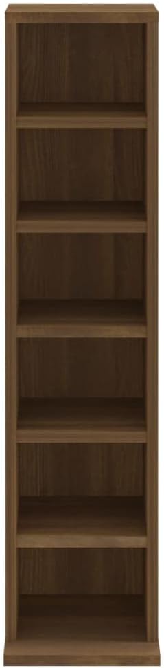 vidaXL CD Cabinet Brown Oak 8.3"x7.9"x34.6" Engineered Wood