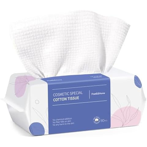 PoeticEHome Clean Towel | Thick & Absorbent | Cotton Face Tissue Biodegradable | Disposable Dry Wipes for Facial Cleansing & Makeup Removing Cover