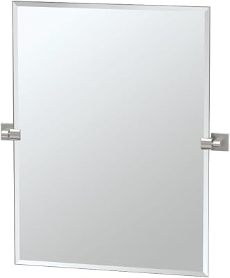 Gatco 4079S Elevate Frameless Rectangle Mirror, Satin Nickel, 31.5