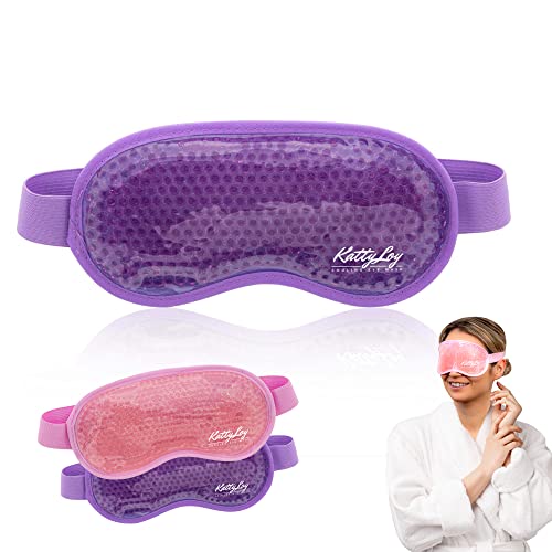Katty Loy - Gel Mask - Luxury Cooling Eye Mask for Hot Cold Therapy - Reusable Gel Mask Soothes Puffy Eyes & Dark Circles - Cold Eye Mask Relieves Headaches, Migraines & Sinus Pain (1 Supplied)