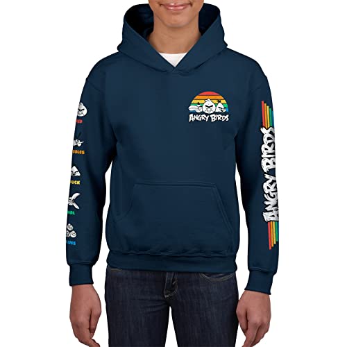 ANGRY BIRDS Official Retro Sun Youth Printed Hooded Fleece Pullover Sweatshirt for Boys, Girls, Unisex2