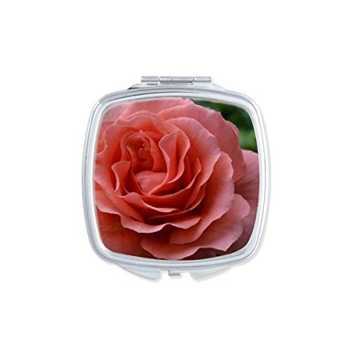 Green Leaves Pink Roses Art Deco Gift Fashion Mirror Portable Compact Pocket Makeup Double Sided Glass image 2