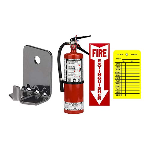 ABC Fire Extinguisher 5Lb Buckeye Type ABC Dry Chemical Fire Extinguisher with Wall Hook, Sign and Inspection Tag