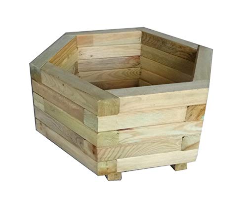 FKL Pflanzkasten aus Holz Pflanzkübel Garten Terrasse Holzkasten Holzkübel Pflanzdecko Kübel Grün Imprägniert fertig montiert D23 (51 x 44 x 23 cm)