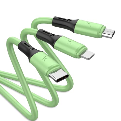 Ihao 3 In 1 Multi Connectors Charger Cable Usb A To Micro Usb/Usb Type C Fast Charging Cord Flexible And Durable Liquid Tpe Soft Cable Compatible With Cell Phones And Other Electric Products -1.2M #TOP3