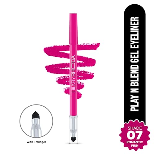 Image of Hilary Rhoda Play n Blend Gel Eyeliner | One Stroke Application | Highly Pigmented | Matte & Shimmer Finish | 2 in 1 Smudger + Eyeliner | Butter Smooth Texture | 1.5g - (Romantic Pink | Shade 07)