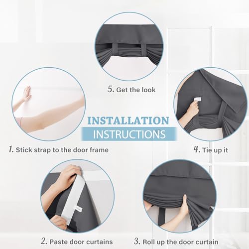 RYB HOME Classroom Door Window Cover, Blackout Shades for Classroom Windows and Doors Cover Lockdown Shades, Room Darkening Design Blocks Views, W 12 x L 30, 1 Panel, Grey