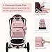 BabbleRoo Diaper Bag Backpack - Travel Large Baby Diaper Bag with Changing pad, Waterproof Baby Bags for Mom & Dad, Unisex Bags with Pacifier Case, Luggage Strap & Stroller Clips– Pink