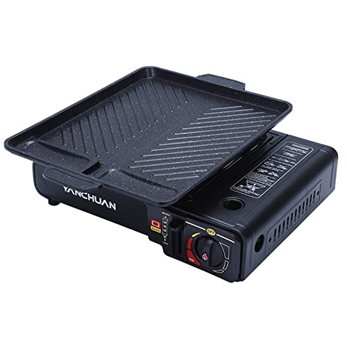 Réchaud de camping avec plaque barbecue pour vos repas en bivouac