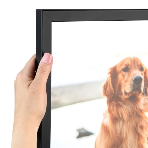 ArtToFrames 19x33 Inch Black Picture Frame, This 0.7500 Inch Custom Poster Frame is Satin Black Short - Comes with Acrylic and Corrugated Backing (2WOM10010-19x33)