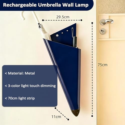 Porte-parapluie mural LED au design épuré et finitions tactiles