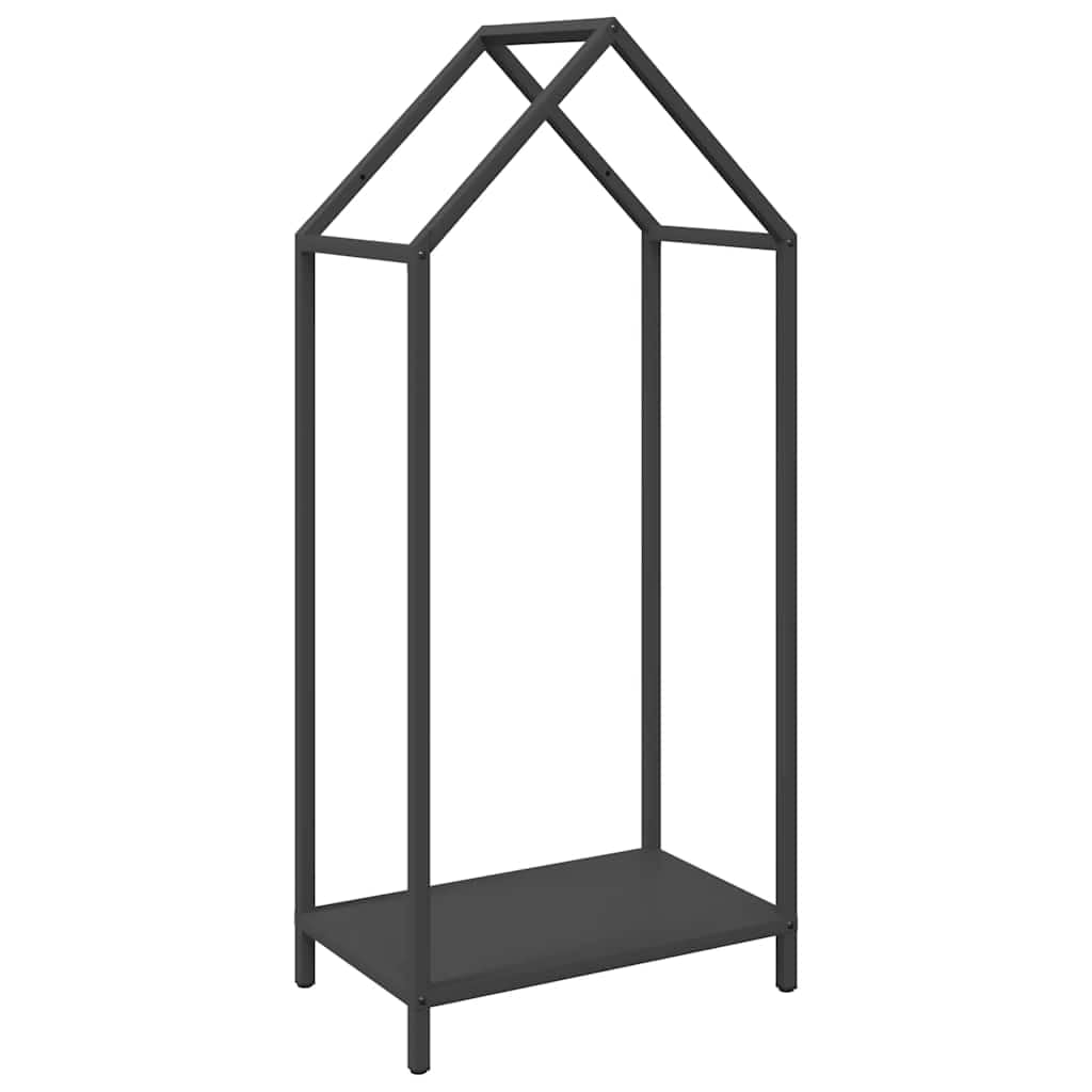 Genérico Leñero Negro 40x25x90 cm Acero Laminado en frío,Casa y jardín,Accesorios para hornos de leña y chimeneas,Bolsas y Soportes de leña-864295