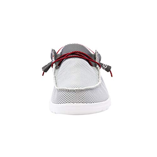 Hey Dude Men's Wally Sox Funk Dark Grey Red Size 10 | Menâ€™s Shoes | Men's Lace Up Loafers | Comfortable & Light-Weight