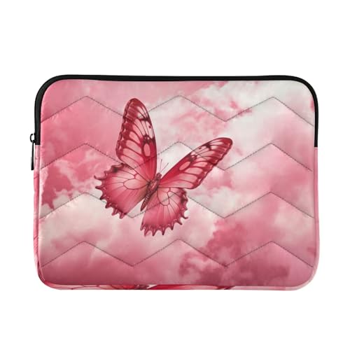 Funda para portátil rosa mariposa y galaxia 13-14"