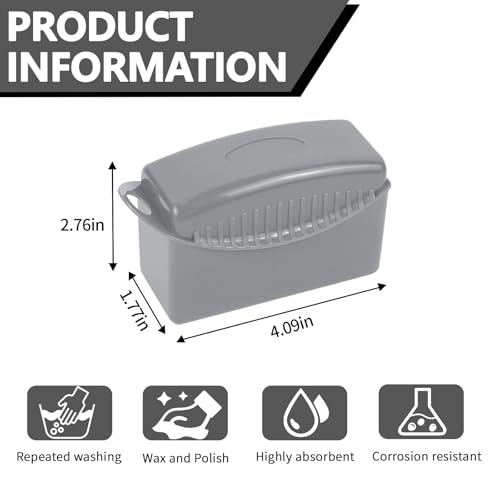Image of 2PCS Tire Dressing Applicator, Car Tire Applicator Dressing Shine Sponge, Reusable Tire Dressing Applicator Pads with Lid, Wheel Applicator Foam for Car Detailing Cleaning (Gray)