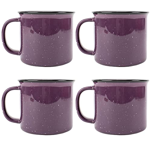 Elanze Designs Speckled Camper Purple 13 Ounce Ceramic Coffee Mugs Set Of 4 #TOP21