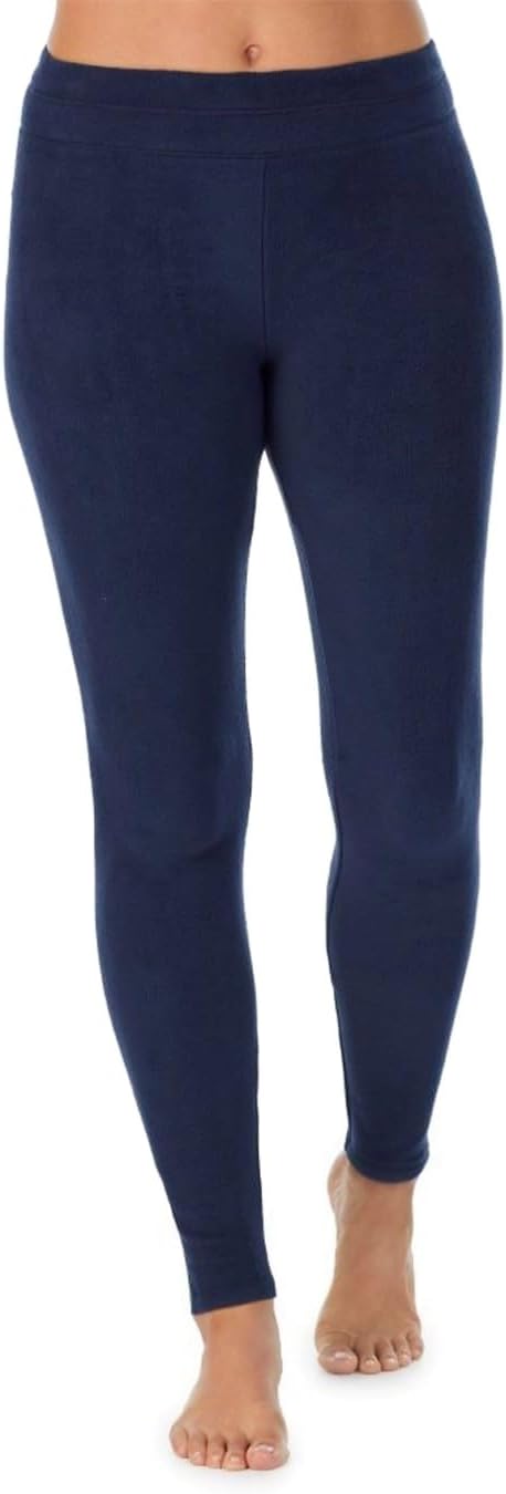 Cuddl Duds Fleecewear with Stretch Leggings for Women - Thermal Fleece Lined Base Layer Tights - Cold Weather Winter Clothes