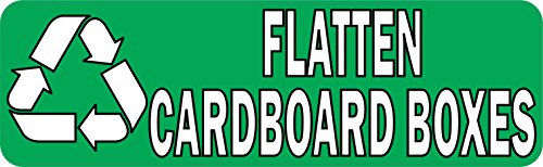 StickerTalk Flatten Cardboard Boxes Recycling Vinyl Sticker, 10 inches by 3 inches