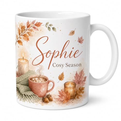 Image of The Plum Penguin Personalised Cosy Season Mug Autumn Hygge Ceramic Cup 11oz