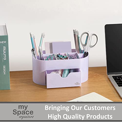 Acrylic Desk Organizer For Office Supplies And Desk Accessories Pen Holder Office Organization Desktop Organizer For Room College Dorm Home School, Light Purple (White Lavender) #TOP7