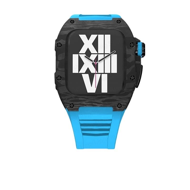 Étui carbone Apple Watch 45mm acier compatible iWatch Series 8 7 6 SE