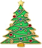 PinMart Festive Christmas Tree Holiday Enamel Lapel Pin – 1 Piece