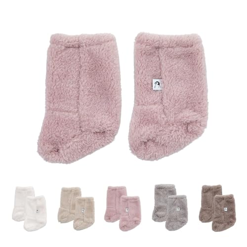 Image of Konny Baby Fluffy Cozy Fleece Winter Booties for Infant (Pink)- Valentine's Day Gifts, Foot warmer for Newborn Babies