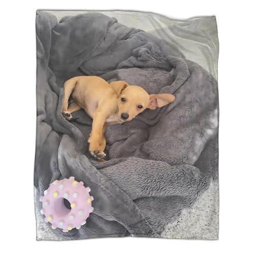 Plaid confortable chiot 3D respirant en microfibre douce 150x200cm