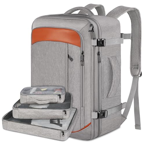 Recopilación de Maleta de viaje - los preferidos. 44 Vancropak Mochila de Viaje 10kg Avion, 40L Grande Expandible Impermeable, Maleta Mano Equipaje Cabina, Ligera Viral Universitaria, 3 Cubos Embalaje, Senderismo Mujer Hombre, Gris