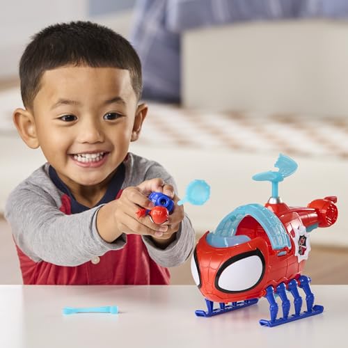 SPIDEY AND HIS AMAZING FRIENDS Marvel Team Spidey Copter, 3-Inch (7.6 CM) Action Figure & Toy Vehicle with Projectile, Super Hero Toys, Ages 3+ by Spidey and his Amazing Friends - Image 3