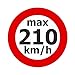 Geschwindigkeitsaufkleber "max. 210 km/h" - 200 Stück
