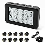 MIRAIDON RV Tire Pressure Monitoring System Trailer TPMS 10 Theft Sensors 6 Alert Modes Solar Power Tire Pressure Monitor 80ft Sensing Distance Up to 14 Tires RV Trailers Heavy Trucks M05-10-NEW-2