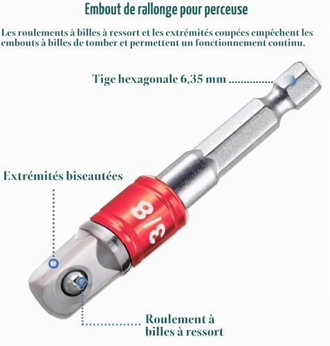 KEWAYO Clé à douille universelle réglable, super clé à douille compatible avec les tailles standard de 10 à 19 mm, clé à cliquet métrique 3/8-3/4" – vue 4