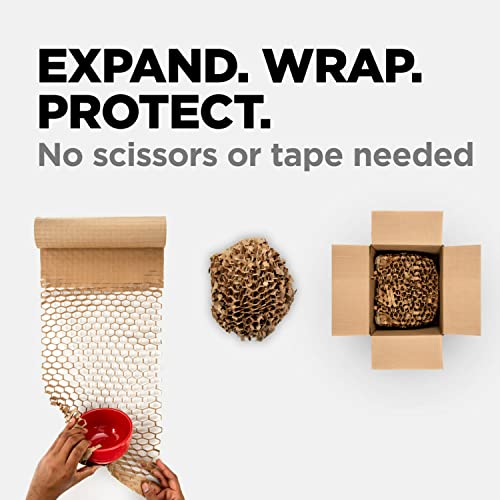 Scotch Cushion Lock Protective Wrap, 12 In X 30 Ft, Sustainable Packaging Solution For Packing, Shipping And Moving,No Scissors Or Tape Needed, Great Alternative To Bubble Cushion Wrap (Pcw-1230),Tan #TOP2