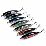 7 Pcs Topwater Fishing and Floating Hard Lures Lures or Pencil Popper Lures , as Floating Pencil Pop