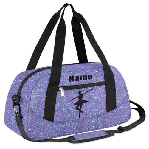 Custom Name Kids Duffle Bag Personalized Text Ballet Dance Gym Sports Bag Waterproof Overnight Weekender Cheer Travel Workout Duffel Bag Carry On Bag for Little Boys Girls Teen Gifts2