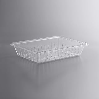 26 x 18 x 5 Inch Clear Polycarbonate Food Drain Box, Commercial Colander with Drain Holes, NSF Listed, Stackable, Dishwasher Safe, Made in USA