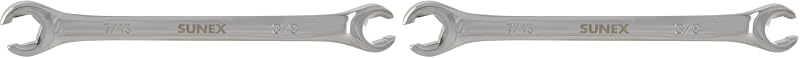Chave de Boca para Porca Cônica Sunex Tools 3/8 x 7/16 pol. com Acabamento Polido 980902, Kit com 2 Peças