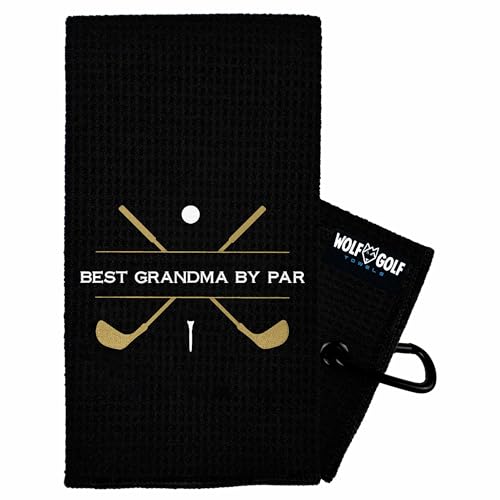 Wolf Golf Towels Best Grandma By Par Golf Towel | Embroidered in USA | Golf Accessories for Women