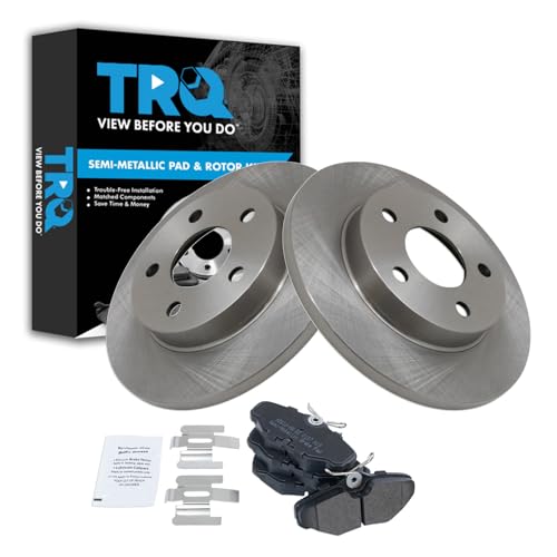 Image of TRQ Rear Brake Pad and Rotor Set Semi Metallic