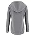Women's Button Collar Hoodie Sweatshirts Long Sleeve Fleece Workout Pullovers Top Fall Casual Cute Hooded Sweater (Dark Grey,Large)