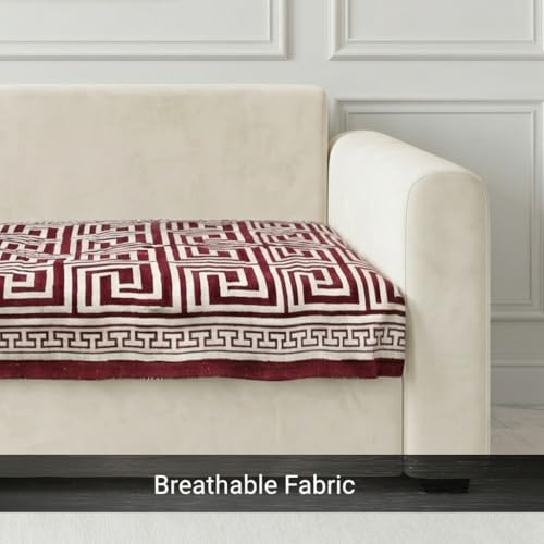 Image of STITCHNEST Premium Woven Sofa Cover 3 Seater | Modern Geometric Sofa Protector | Soft Fabric Sofa Sheet | Durable Living Room Furniture Cover