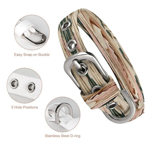 Collar de perro ajustable suave para paseos diarios con estampado de flores 4