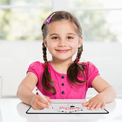 Hiziwimi 1Pcs 30X21cm Mini Whiteboard, Weiße Tafel Trocken Abwischbares, Doppelseitige A4 Whiteboards Klein mit Schwarzem Rahmen mit 2× Marker und 1× Board Radierer, Whiteboard für Schule, Büro, Haus