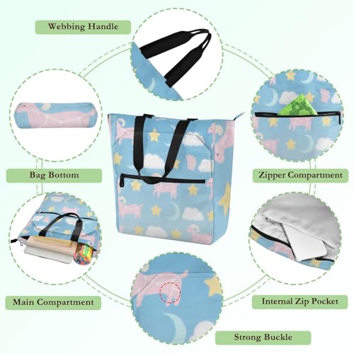 Bolsa de libros para niños con múltiples bolsillos y cabra 5